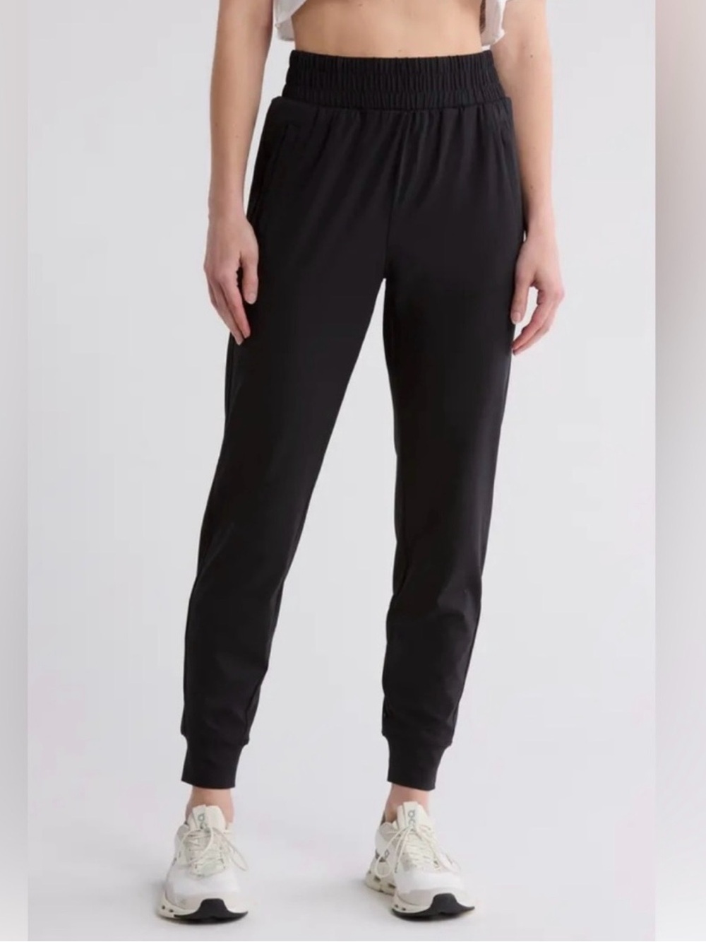Yogalicious Lux District Jogger S Black Elastic-Waist Jogger Pants Worn 1X